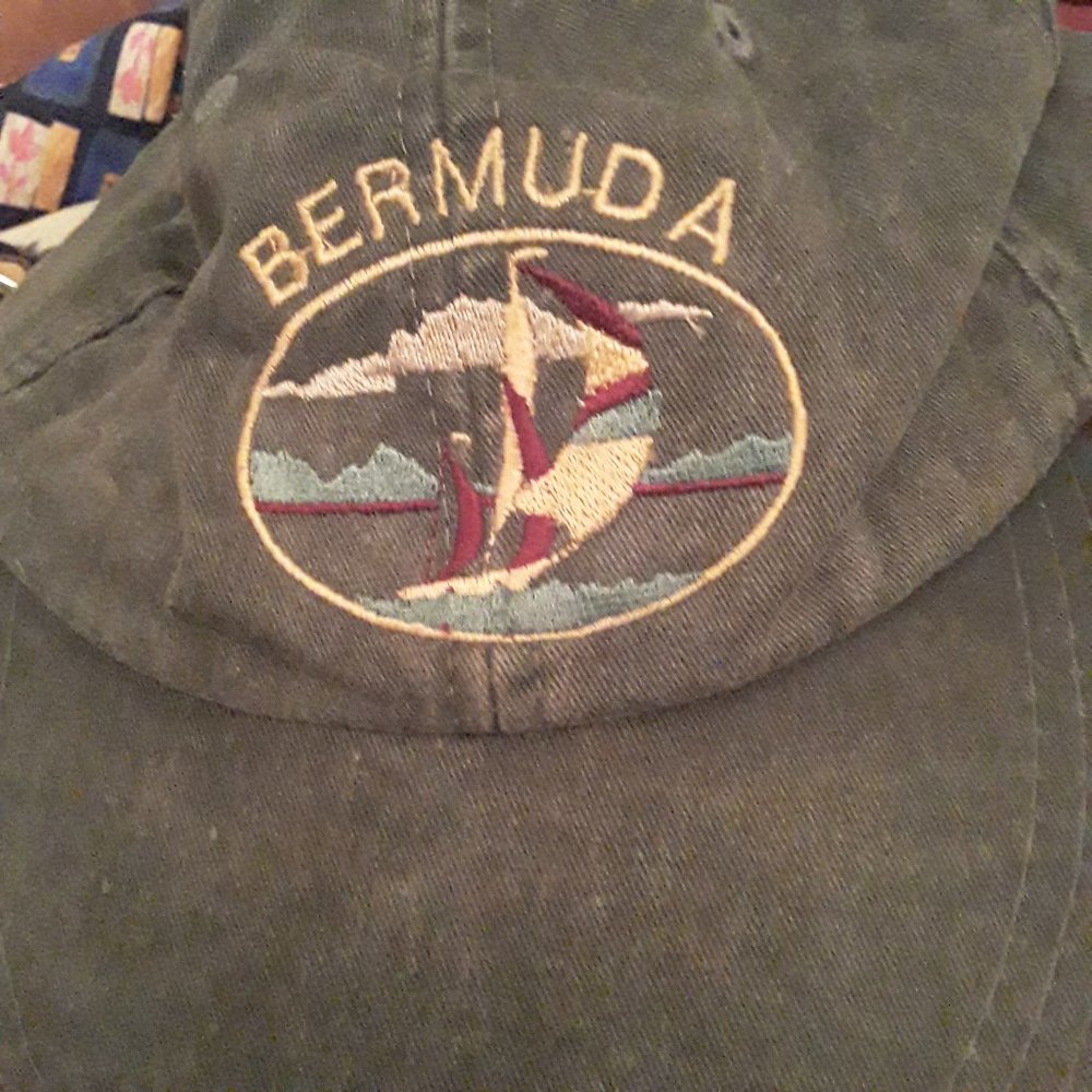 Bermuda Baseball Hat Green distressed color embroidered sailboat from SCI hat Co